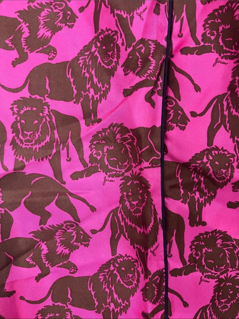 J. Crew Hot Pink and Brown Lion-Print Lounge Pants